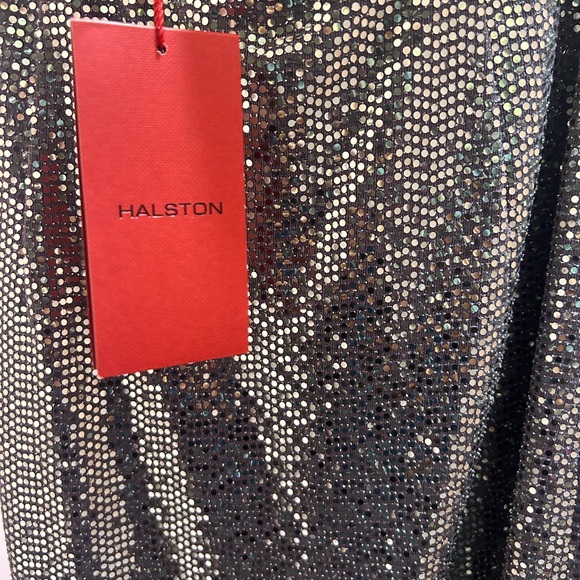 Halston Silver Sequin Halter Dress - Picture 7 of 7